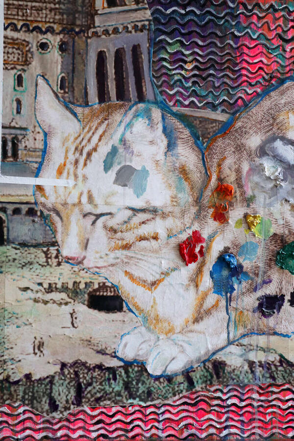 WAVES AND PARTICLES Painting and Collage